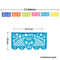 Art.10654 Guía de Papel Picado Muertos 23x47.5cm 3.3m 1pz
