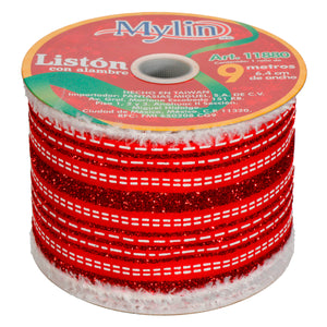 Art.11880 Listón Malla Navidad 6.4cm 9m