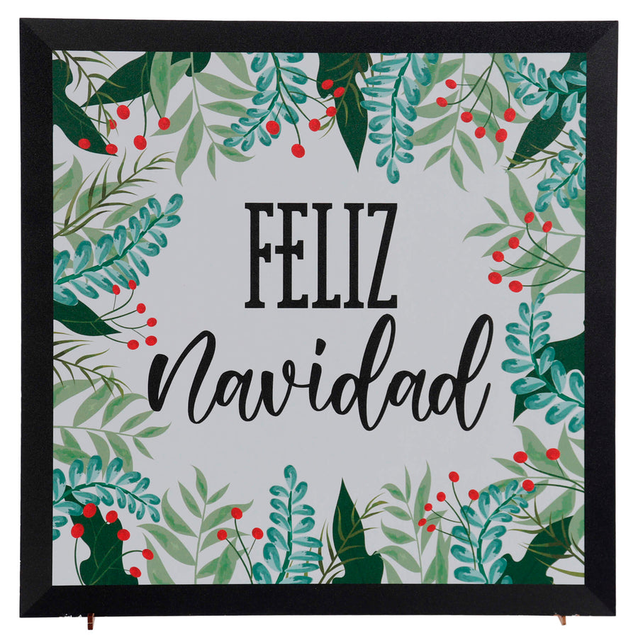 Art.12231 Cuadro Feliz Navidad 30x30x8.5cm 1pz