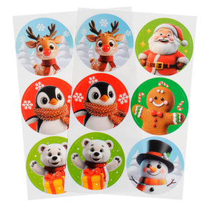 Art.12395 Calcomanía Personajes Navidad 4.5cm 12pz