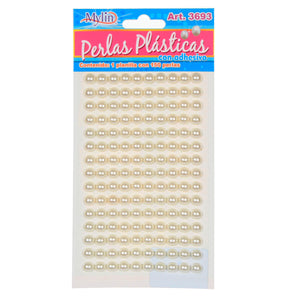 Art.3693 Perla Con Adhesivo 8mm 1 Planilla (aprox 150pz)