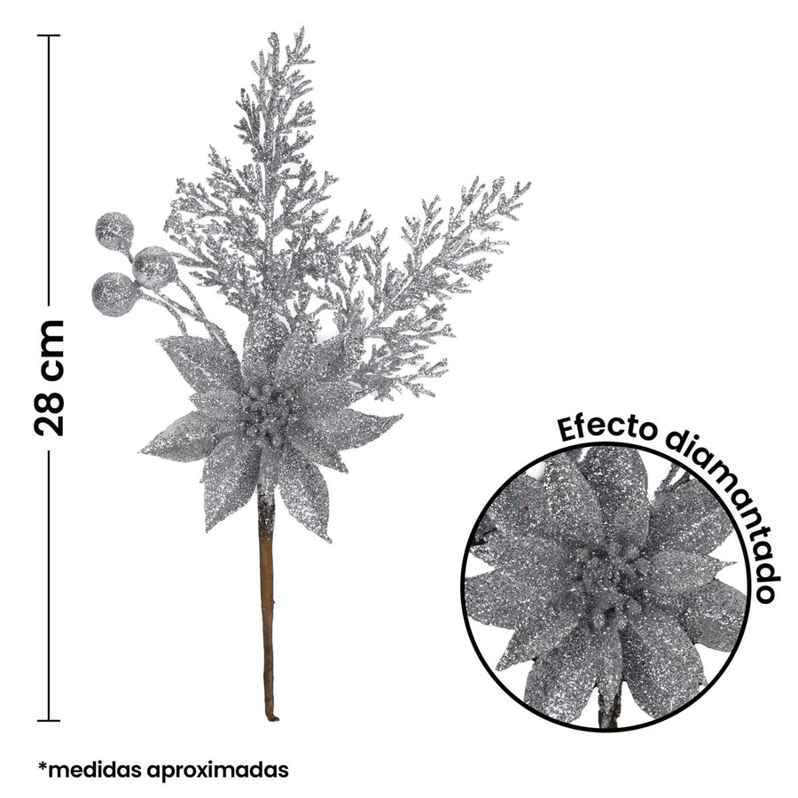 Art.3956 Pick Diamantado Follaje 28cm 1pz