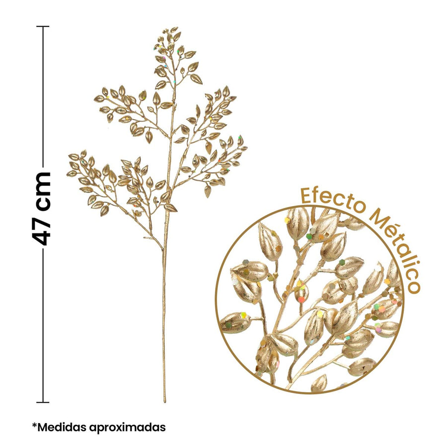 Art.4783 Vara Follaje Metalizado 47cm 1pz