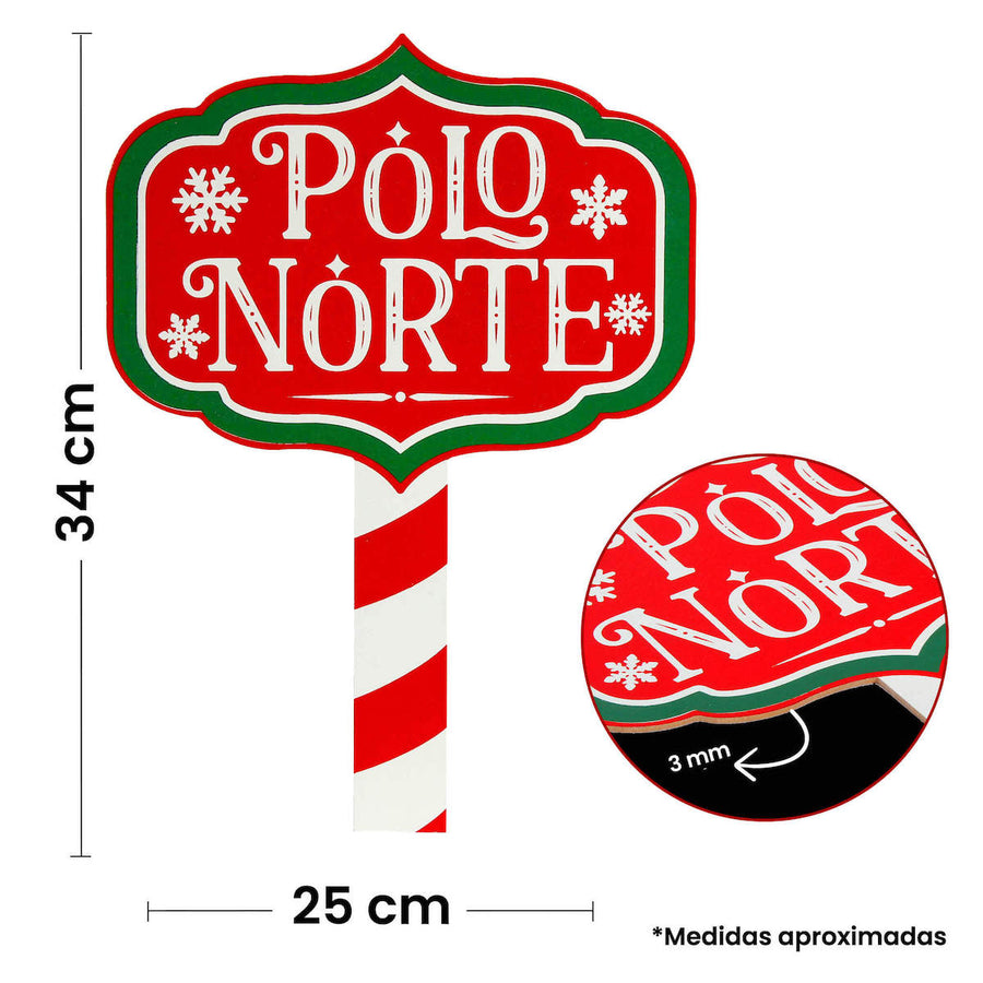 Art.5252 Letrero Polo Norte Color 34x25cm 1pz