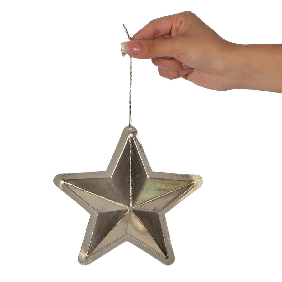 Art.5551 Estrella 3D Metalizada 16x16x6cm 1pz