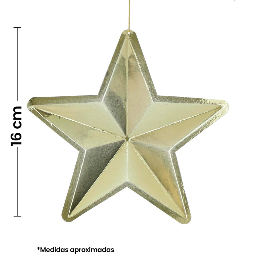 Art.5551 Estrella 3D Metalizada 16x16x6cm 1pz
