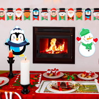 Art.5847 Banderín Personaje Navidad  x12 20.5x15cm    3m 1pz