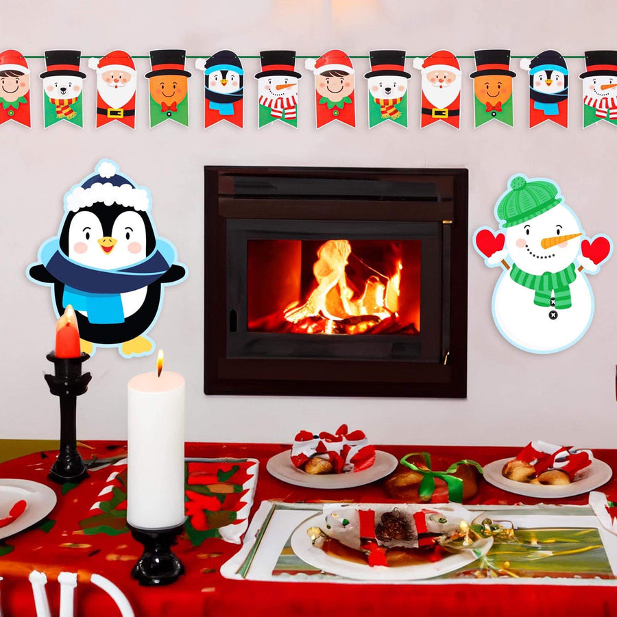 Art.5847 Banderín Personaje Navidad  x12 20.5x15cm    3m 1pz