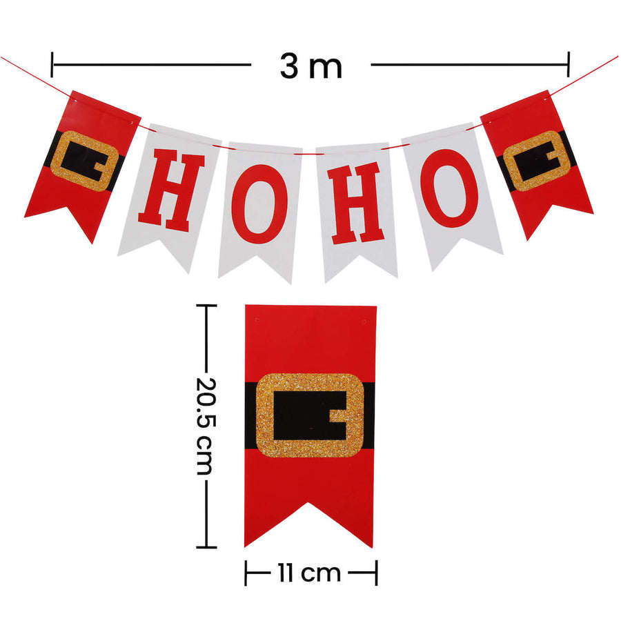 Art.5853 Banderín HoHoHo  x12pz 20.5x11cm    3m 1pz