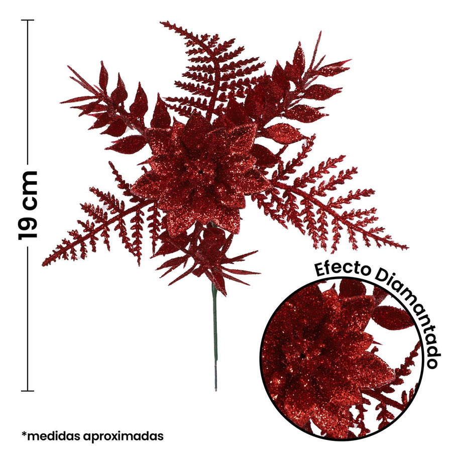 Art.6848 Pick Nochebuena Con Hojas 19cm 1pz