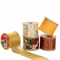 Art.737 Listón Navidad Colores Surtidos 6.4cm 9.1m  1pz