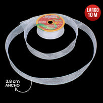 Art.740 Listón Organza Puntos Diamantado 3.8cm 10m