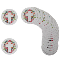 Art.7463 Tarjeta Redonda Cruz 3.5x3.5cm 24pz