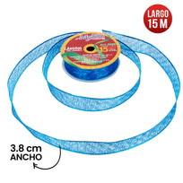 Art.8698 Listón Organza Con Diamantina 3.8cm 15m 1pz