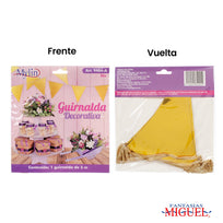Art.9484 Guía 12 Banderines 18.5x16cm 3m 1pz