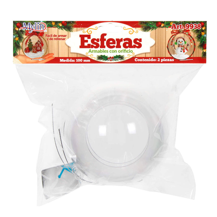 Art.9938 Esfera Con Orificio Armable 100mm 2pz