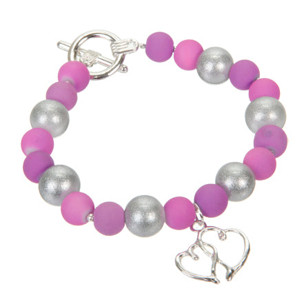 Pulsera Con Cuenta Cauchoy Dije De Corazón