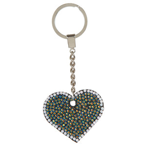 Llavero  Corazón Con Brillantes Negros