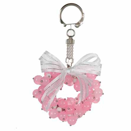 Llavero Corazón Con Engarces De Cuenta Redonda