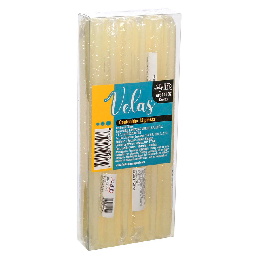 Art.11107 Vela Lisa 25x2cm 12pz