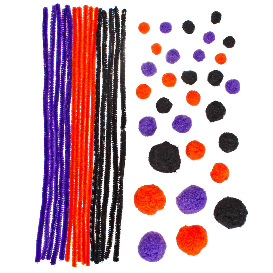 Art.11694 Mix Chenille Con Pompoms Varios Tamaños 45pz
