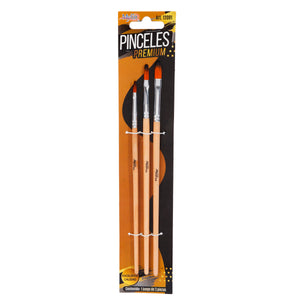 Art.12091 Juego Pincel Curvo Premium varios tamaños 3pz