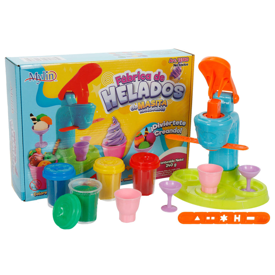 Art.12380 Kit Helados Plastilina Moldeable (4 colores 60g cada uno) 240g 11pz