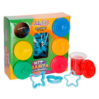 Art.12381 Kit Plastilina Moldeable (6 colores 60g cada color) 360g 10 cortadores