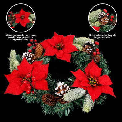 Fantasías Miguel Art.1337 Corona Navidad Decorada 45cm 1pz