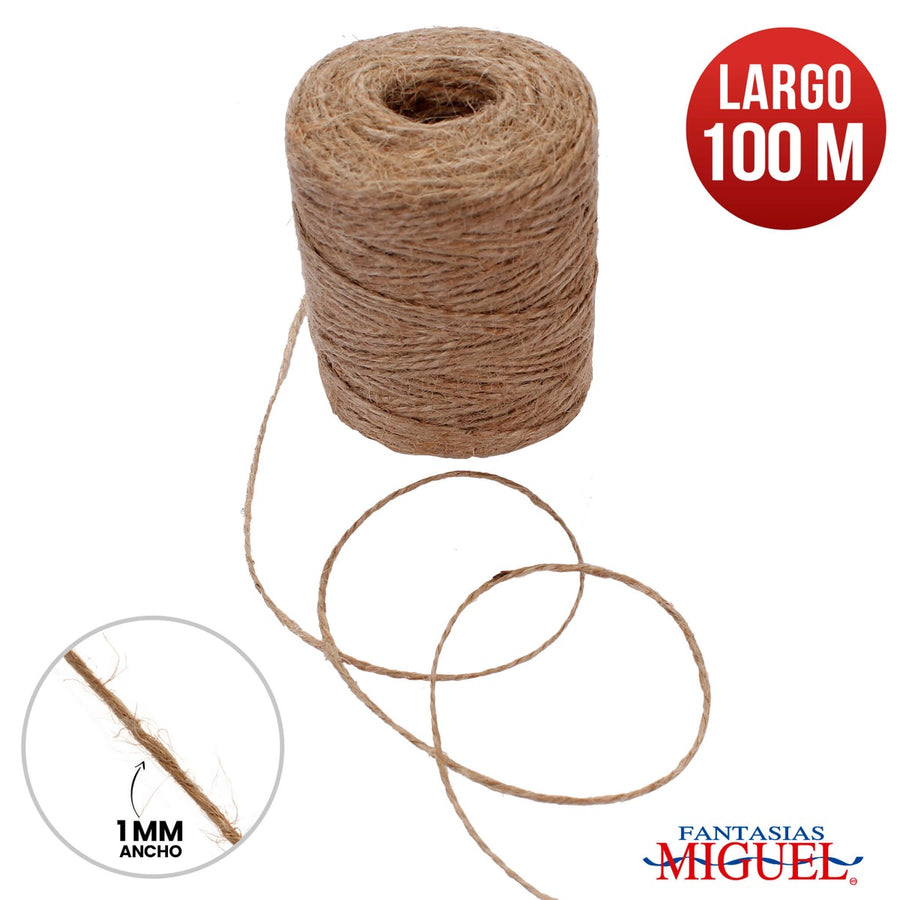 Art.1645 Cordón Yute Natural 2 Cabos 100m
