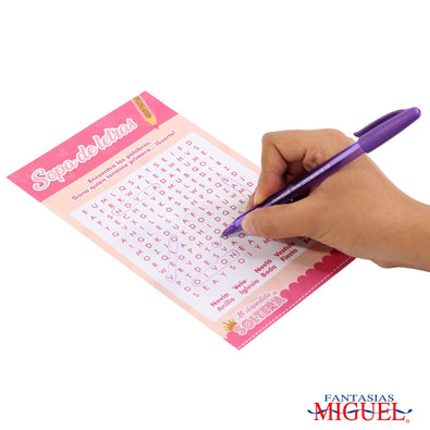 Fantasías Miguel Art.2162 Juego Despedida Sopa De Letras 21.5x13cm 10pz