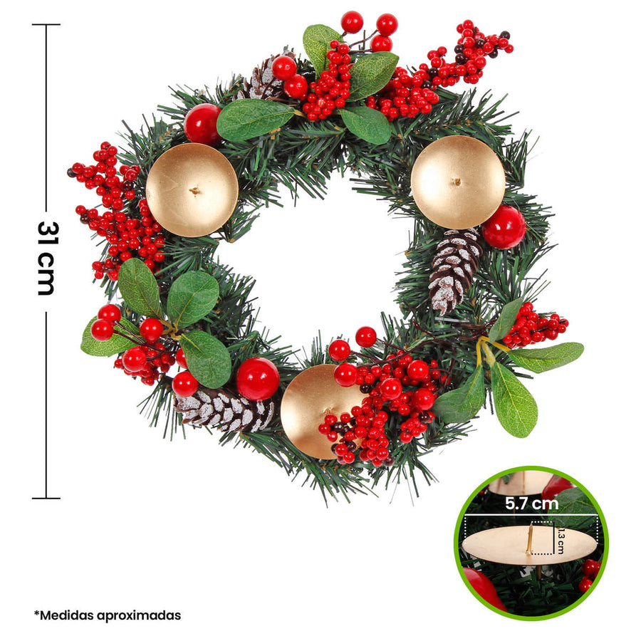 Art.2455 Centro De Mesa Navidad Decorado 31cm 1pz