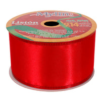 Art.2741 Listón Satín Orilla/Oro 6.4cm 9.14m  1pz