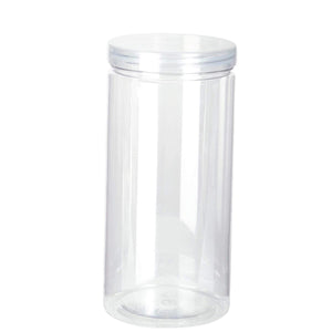 Art.3334 Bote De Plástico Redondo Con Tapa 850 ml 18x8.5x8.5cm 1pz