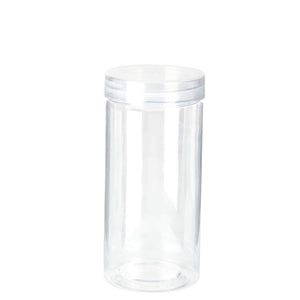 Art.3346 Bote De Plástico Redondo Con Tapa 225ml 12x5.5x5.5cm 1pz