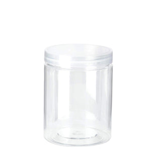 Art.3371 Bote De Plástico Redondo Con Tapa 200ml 8.5x6.5x6.5cm 1pz