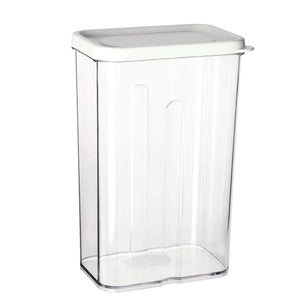 Art.3393 Bote De Plástico Rectangular Con Tapa Mediano 1.250L 19x12x8cm 1pz