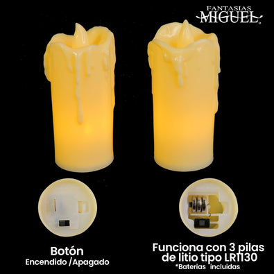 Fantasías Miguel Art.4617 Vela Led 8x4x4.5cm 2pz