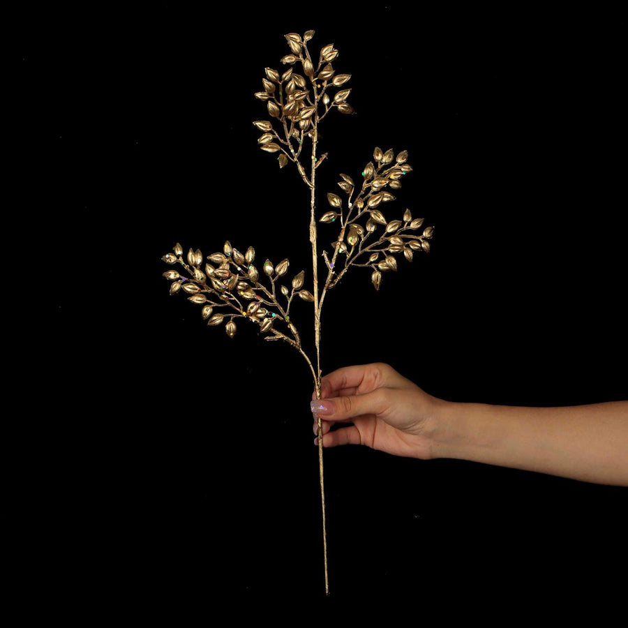 Art.4783 Vara Follaje Metalizado 47cm 1pz