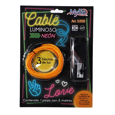 Fantasías Miguel Art.5200 Cable Luminoso Neón 2mm     5m 1pz