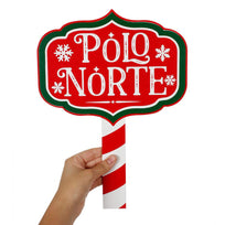 Art.5252 Letrero Polo Norte Color 34x25cm 1pz