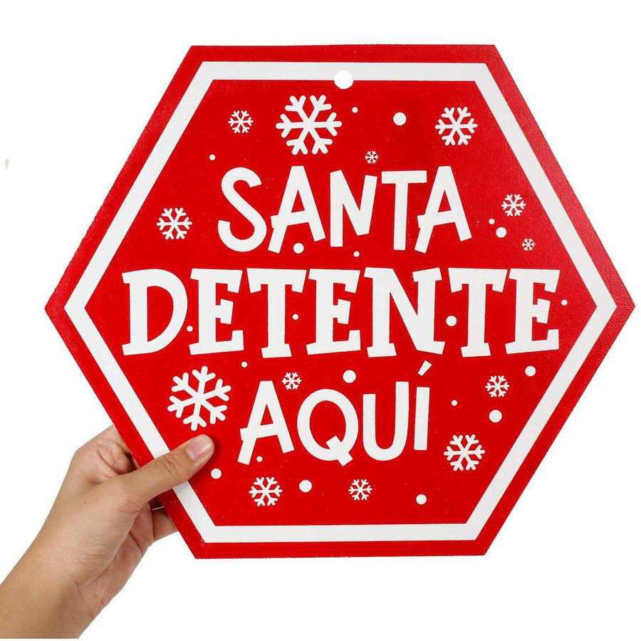 Art.5264 Letrero Santa Detente Grande 30x34.5cm 1pz