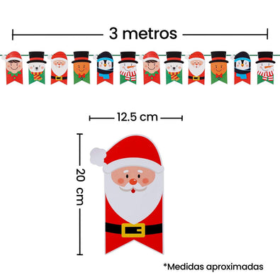 Fantasías Miguel Art.5847 Banderín Personaje Navidad  x12 20.5x15cm    3m 1pz