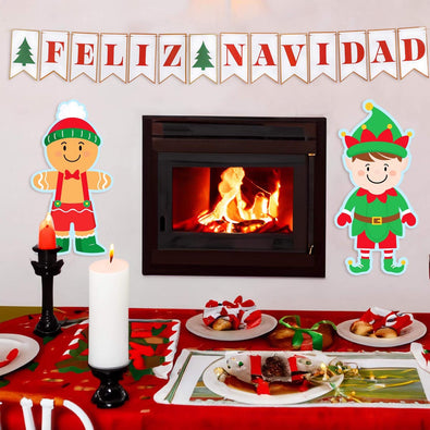 Fantasías Miguel Art.5855 Banderín Feliz Navidad x14 20x11cm    3m 1pz