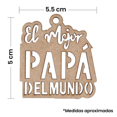 Fantasías Miguel Art.6089 Llavero El Mejor Papá 5x5.5cm 2pz