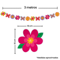 Art.6296 Banderín De Mariposas/Flores x12 16x18cm 3m