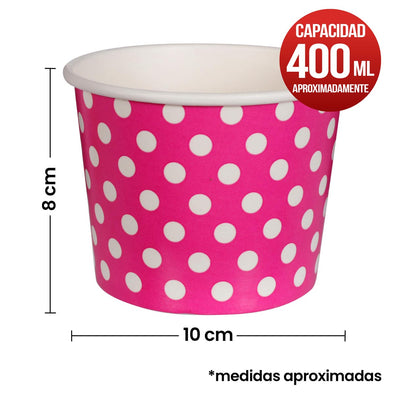 Fantasías Miguel Art.6964 Vaso Impreso Con Puntos   (Aprox 400ml) 8x10cm 15pz