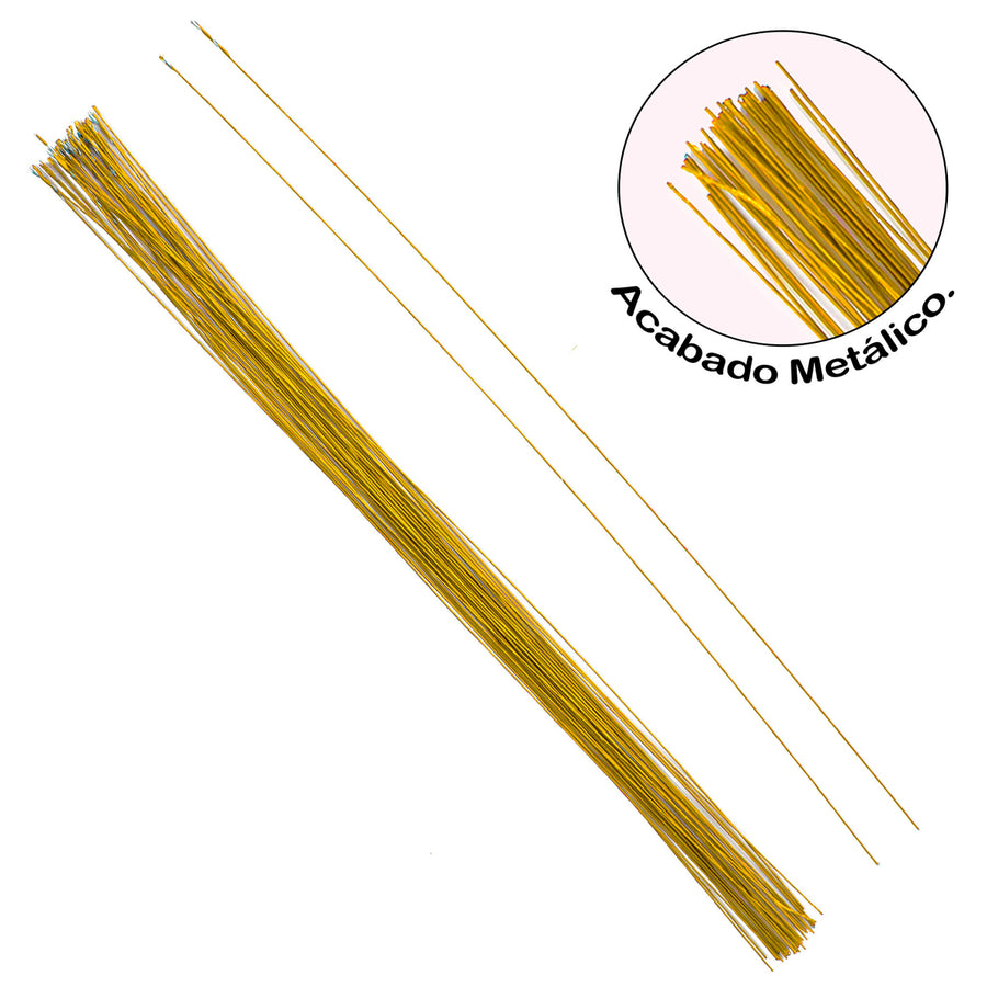Art.8038 Alambre Colores Metálicos 0.9mmx50cm 100g (aprox 39pz)