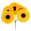 Fantasías Miguel Art.8732 Bush Chico Girasol  x5 flores 30cm 1pz Amarillo