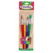 Art.8879 Juego Pinceles Agarradera Plástico Surtido 4pz